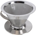 Paperless Pour Over Coffee Strainer, Premium Stainless Steel Coffee Dripper with 300 Mesh, Optimal Extraction Portable Reusable Filter Cone for Travel Brewing Tea