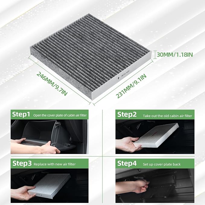 CF11809 Premium Cabin Air Filter With Activated Carbon Compatible with CADILLAC CHEVY SILVERADO GMC SIERRA 2014 2015 2016 2017 2018 2019 2020 2021 2022(2 Pack)