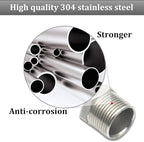 2 Pcs 304 Stainless Steel Reducer Hex Bushing, 3/4" Male NPT to 1/4" Female NPT（3/4"MNPT - 1/4"FNPT） Pipe Fitting Hex Bushing, Heavy Duty Pipe Fitting Reducer Adapter (3/4"mnpt -1/4" fnpt)