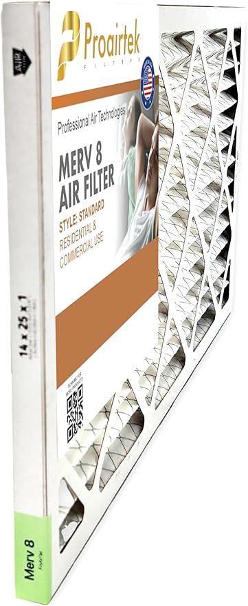 Proairtek AF14251M08SWH Model 14x25x1 Pack of 6 Air Filters, MERV 8; Ideal for Anyone Wanting Clean, Crisp Air in Their Home