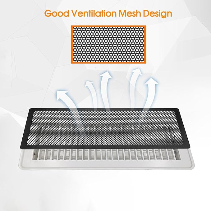 Floor Register Vent Cover, 6"x10" Magnetic Air Vent Screen Mesh Covers for Home Floor/Wall/Ceiling Registers Air Vent Filters, Black (4 Packs)