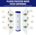 CFS – 4 Pack Pleated Polyester Water Filter Cartridges Compatible with W34-PR, WC34-PR, WVC34, Pentek R30 Models – Remove Bad Taste & Odor – Replacement Filter Cartridge – 5 Micron – 9-3/4" x 2-5/8"