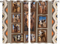 2 Panel Kitchen Cafe Curtains, Desert Camels Sunlight Filtering Nature Air Through, Home Decor Window Covering Tier Curtains for Living Room 104W x 63L inch Western Wildlife Brown Animals Country