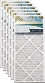 Cabana Filters 6-Pack 14x30x1 MERV 8 AC Furnace Air Filter for Home and Office - Indoor HVAC System Filtration Replacement, Captures Unwanted Particles