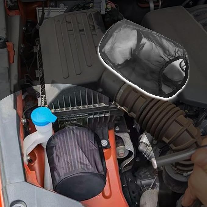 Cold Air Intake Filter Cover,Thickened Dustproof Air Filter Cover Provides Comprehensive Protection,Universal Car Accessries Air Filter Sock Fit for High Flow Cone Air Filter (Large)