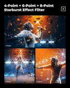 K&F CONCEPT 62mm Star Filters Kit (3pcs) 4 Points 6 Points 8 Points Cross Screen Starburst Filters Set -18 Layer Coating Ultra Slim Optical Glass Camera Lens Filter with 3 Cleaning Cloth