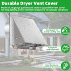 6 Inch Wall Vent with Screen and Damper,304 Stainless Steel Outdoor Wall Exhaust Vent Cover,6in Dryer Vent Cover Outside,Exterior Wall Vent Hood Cap for Dryer,Kitchen Range Hood,Bathroom Air Vent