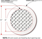 SABA Home Decor Air Vent Cover Grille - Acrylic Plexiglass 8 Round Duct Opening (10 Round Overall) White Finish Decorative Register Covers for Walls and Ceilings NOT for Floor USE, Venetian (1PCs)
