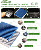 Engine & Cabin Air Filter Kit - Fit for Honda Civic 1.5L 2016 2017 2018 2019 2020 2021 Activated Carbon Cabin Filter - Replacement CF11182 CA12050 Air Filter for My Civic (Not for hybrid!)