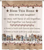 Farmhouse Sheer Curtains 54 Inch Length Country Star Barn Berry Brown Wood Plank Chiffon Curtain for Bedroom Living Room Light Filtering Rod Pocket Window Treatments Voile Curtains Drapes for Kitchen