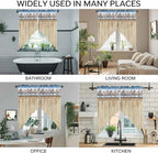 Western Horse Swag Valances for Windows, Farmhouse Wooden Grain Vintage Cowboy Barn Door Rod Pocket Kitchen Curtains Valance, Small Window Curtains Swag for Cafe Living Room, 2 Panels, 36x36 inch