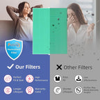 116130 HEPA Toxin Absorber Replacement Filter H for Winix 5500-2 Am80 Plasmawave Air Purifier True HEPA Carbon Filter,2 Set,Green