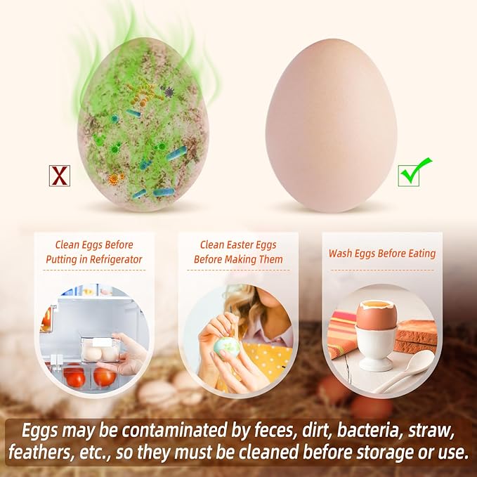 Egg Brush Cleaner, Egg Scrubber Tool for Fresh Eggs, Egg Washer Cleaner Scrubber, Easter Gifts Creative Chicken Shape Egg Wash Brush Silicone Washing Egg Tool - Khaki