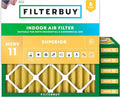 Filterbuy 23.5x23.5x2 Air Filter MERV 11 Superior Pet & Allergy Defense (6-Pack), Electrostatic Pleated HVAC AC Furnace Filters Replacement, Made in USA (Actual Size: 23.38 x 23.38 x 1.75)