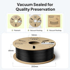 ELEGOO ASA Filament 1.75mm Deep Black 2KG, UV & Weather Resistant 3D Printer Filament for Outdoor Functional Parts, High Impact Strength Engineering Grad 1kg Spool (2.2lbs) Fit for FDM Printers