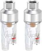 PATIKIL 2 Pcs Air Brush In-Line Filter, 1/8 BSP Inlet and Outlet Threads Mini Air Filter Water Oil Separator for Paint Spray Air Hoses Line Compressor Fitting