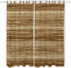 Vintage Western Living Room Curtains 96 Inch Length, Window Curtains Tab Top, Rustic Farmhouse Wooden Grain Barn Door Light Filtering Window Treatments Drapes 52"x96" 2 Panel