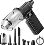 Compressed Electric Air Duster & Handheld Car Vacuum Cleaner 2-in-1-10000mAh Battery 180000RPM 4-Speed echargeable Air Blower for Car Cleaning, Home, Keyboard, PC, LED Light
