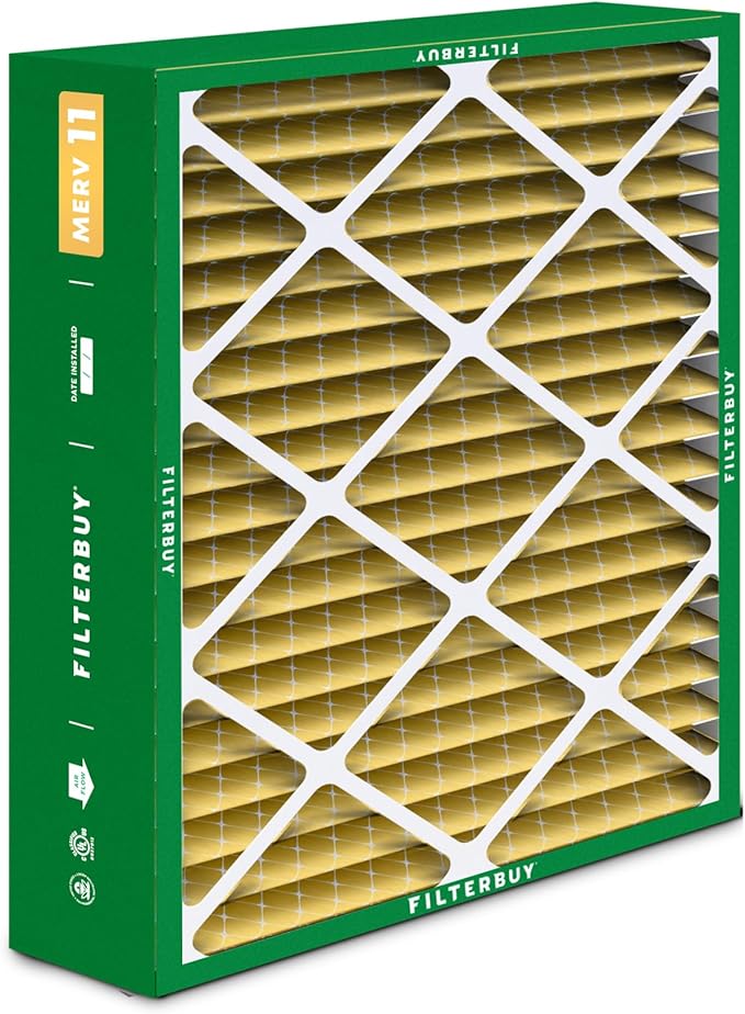 Filterbuy 20x23x5 Air Filter MERV 11 Superior Pet & Allergy Defense (3-Pack), Pleated HVAC AC Furnace Filters for Bryant, Carrier, BDP, Day & Night, and Payne (Actual Size: 19.81 x 22.56 x 4.25)