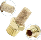 10 Pack 1/8" Male Thread Pneumatic Brass Exhaust Muffler Filter Air Pneumatic Mufflers Air Line Fitting Hex Sintered Silencer