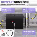 Grease Trap 40 LBS Commercial Carbon Steel Interceptor, 15 GPM Flow Rate Under Sink Design, Dual Filter Tube for Restaurant Home Kitchen Food Processing Plant Wastewater Separation