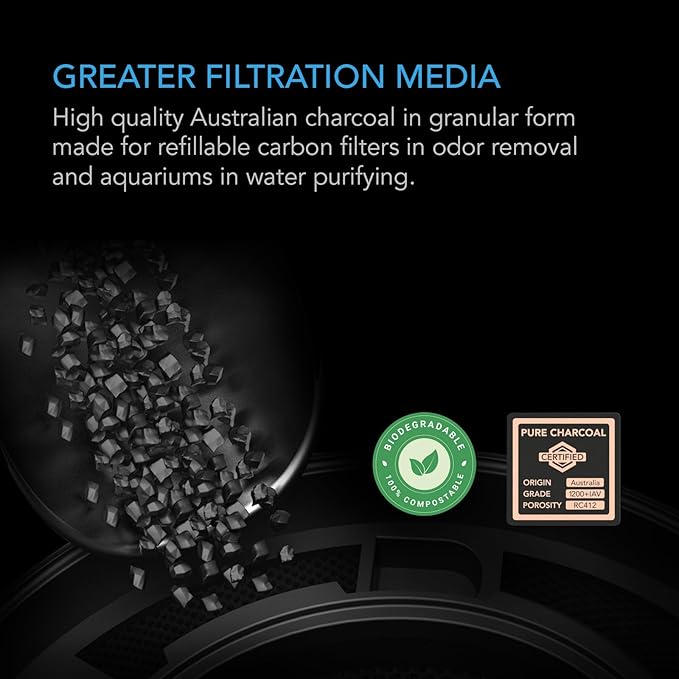 AC Infinity Premium Activated Carbon, 16 lb. Australian Charcoal Supply Replacement for 4”, 6” & 8” Refillable Carbon Filters, Air Filtration Odor Scrubbing for Grow Tents Hydroponics Aquariums Ponds