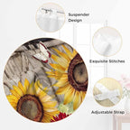 Sunflowers Living Room Curtains 96 Inch Length, Window Curtains Tab Top, Retro Flower Barn Doors Butterfly Farmhouse Brown Light Filtering Window Treatments Drapes 52"x96" 2 Panel