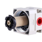 1/4 Inch NPT Air Filter Regulator Combo Piggyback, Air Compressor Water Separator, Air Line Dryer, Semi-Auto Drain, Air Pressure Regulator AW2000-02, 0-150 PSI Gauge