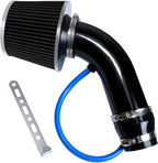 3 Inch Universal Cold Air Intake Filter Kit with Stainless Steel Filter and Aluminum Alloy Pipe, Automotive Air Filter High Induction Flow (Black)