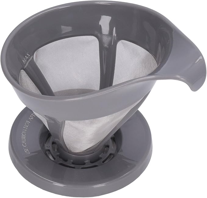 Coffee Strainer Stainless Steel Fine Mesh Pour Over Coffee Dripper Hand Drip Filter Cone for Home Office Travel Camping Portable Reusable Easy Clean Dishwasher Safe (Grey)