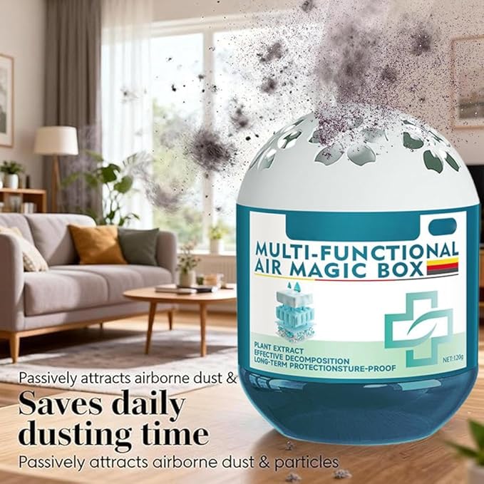 Indoor Air Purification Dust Removal Magic Box, Multi-Functional Air Magic Box, Mutomatic Dust-Sucking Dusts Cleaner Boxs, No Electricity & Noise, Long-Lasting Freshness (4pcs)