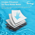 iSpring WCB32C-GAC+AHPF12MNPT12X2 3-Stage Whole House Water Filter System w/ 3/4'' Push-Fit Braided Stainless Steel Hose Connectors, Reduces Chloramine, PFAS, Chlorine, Sediments, 3/4" Inlet/Outlet