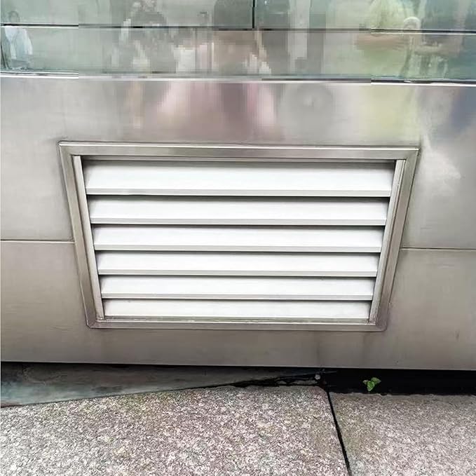 Heat Dissipation Louvered Vent Wall Gable Vents 304 Stainless Steel, Weather-Resistant Air Grille for Shed Barn Generator Box(20x22in/50x55cm)