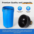 PUREPLUS 2-Stage Whole House Water Filtration System, 10" Universal Home Filtration, with Sediment &Iron Reduce, Carbon Filter, Reduce Iron, Chlorine, Taste, Includes Pressure Gauges, 1" Inlet/Outlet