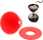 Reusable Silicon Resin Coffee Filter Strainer Dripper Portable Coffee Machine Accessory for Home Outdoor Camping Office Travel Lightweight Durable Easy Clean (Red)