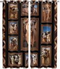 2 Panel Kitchen Cafe Curtains, Desert Camels Sunlight Filtering Nature Air Through, Home Decor Window Covering Tier Curtains for Living Room 104W x 90L inch Brown Wildlife Farmhouse Animals Rustic