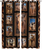 2 Panel Kitchen Cafe Curtains, Desert Camels Sunlight Filtering Nature Air Through, Home Decor Window Covering Tier Curtains for Living Room 80W x 84L inch Brown Wildlife Farmhouse Animals Rustic