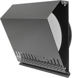 Vent Systems 10" Inch Supply Vent Cover with Rubber Gasket - Graphite Black Galvanized Steel - Robust and Weatherproof Outdoor Air Intake Box - Duct or Surface Mounting - Rain, Snow Protection
