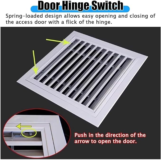 Drywall Access Panel with Filter, Aluminum Air Vent Cover, Removable Shutter, Multiple Sizes (400x400 mm / 15.8"x15.8"), Perfect for Easy Airflow and Maintenance