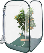 Plant Mini Greenhouse Pop up Frost Protection Enclosure PVC Clear Plant Covers with Roll-up Zipper Entry Doors, Indoor and Outdoor Gardens Protecting Plant from Cold Frost (PVC, 23x23x35in)