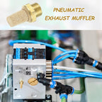 MECCANIXITY 3PCS Pneumatic Exhaust Muffler, g 1/8" Thread Male Sintered Bronze Muffler Brass Air Line Fittings for Pneumatic Tools and Industrial Machinery