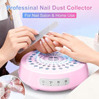 Professional Nail Dust Collector, Quiet Nail Vacuum Cleaner Machine with Reusable Filter, Powerful Suction Nail Tech Dust Fan for Acrylic Gel Nails Art Polishing, Manicure Pedicure Salon Home, Pink