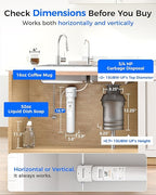 Waterdrop 15UBW-UF 0.01 μm Ultra Filtration Under Sink Water Filter System, Reduces Lead, Chlorine, Bad Taste & Odor, 2 Years, with Dedicated Brushed Nickel Faucet, USA Tech