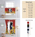 Cow Sunflowers Living Room Curtains 84 Inch Length, Window Curtains Tab Top, Botanical Floral Leaves Bees Farm Barn Light Filtering Window Treatments Drapes 42"x84" 2 Panel
