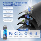 ICEPURE 3-Stage 2.5" x 10" Whole House CTO Activated Carbon Water Filter Set, Activated Carbon Block, KDF Cartridge and Upgraded Activated Carbon Heavy Metal Remove Filter Replacement Kit, Pack of 1