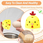 Silicone Egg Brush Cleaner, Egg Washer for Fresh Eggs, Egg Cleaner for Fresh Eggs, Egg Scrubber for Fresh Eggs, Reusable Cleaning Tools for Egg Washer (Yellow)