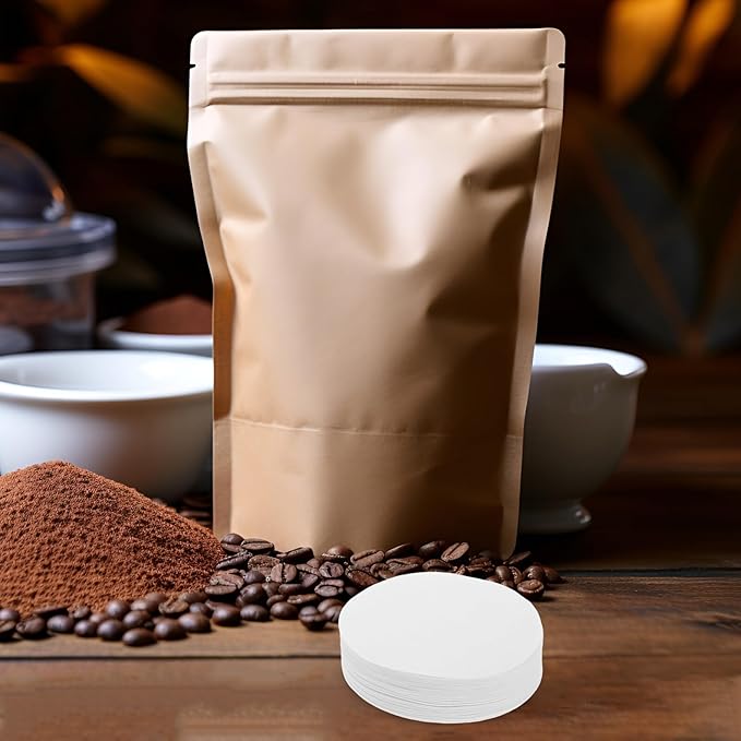 300pcs White round Disposable Coffee Filters 64mm for Drip Coffee Makers Sediment-free Filtration Paper Portable Accessories for Home and Office Use