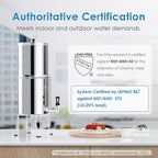 Waterdrop Gravity-fed Water Filter System, 2.25G Stainless-Steel System with 4 Filters, Metal Water Level Spigot and Stand, NSF/ANSI 42&372 Standard, Reduces Chlorine-King Tank for Emergencies