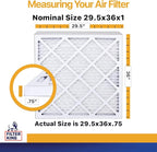 Filter King 29.5x36x1 Air Filter | 12-PACK | MERV 13 HVAC Pleated A/C Furnace Filters | MADE IN USA | Actual Size: 29.5 x 36 x .75"