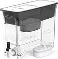 Waterdrop 35-Cup Slim Water Filter Dispenser, Large Capacity Water Filter Pitcher, 200-Gallon Long-Life, 5X Lifetime, Reduces Chlorine, PFOA/PFOS and More, BPA Free, Black (with 1 Filter)